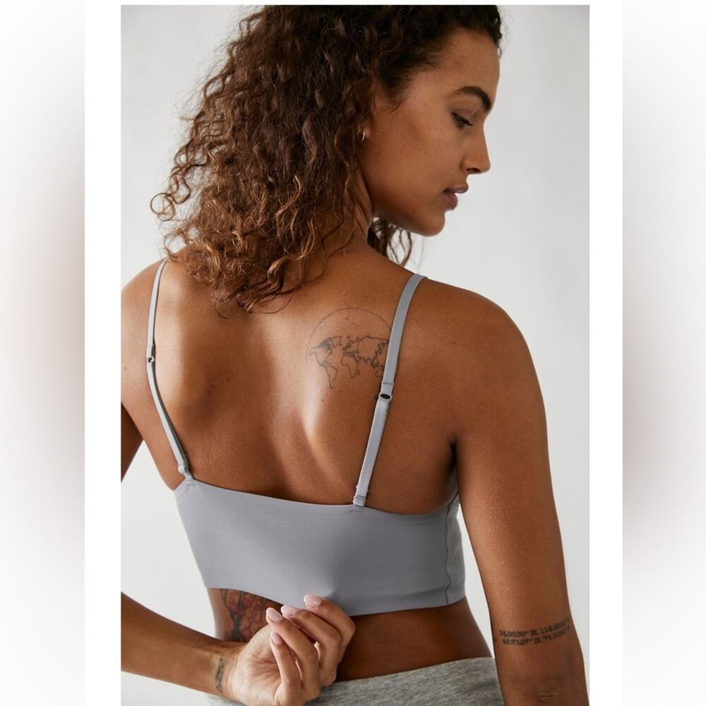 FREE PEOPLE Womens Sage Neo Longline Bralette Size Small Light Steel Blue Grey - Picture 3 of 7